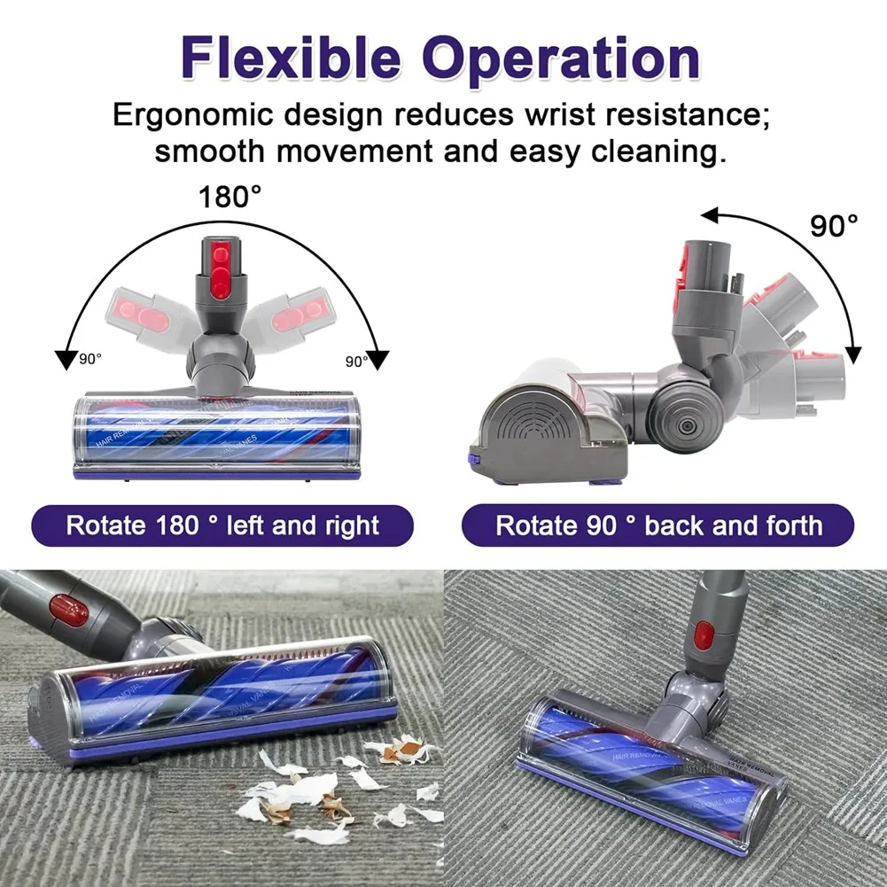 

B99A-Quick-Release Vacuum Head With Switch Lock–Anti-Tangle Attachment For Dyson V7 V8 V10 V11 V15 SV10 SV11 SV12 SV14