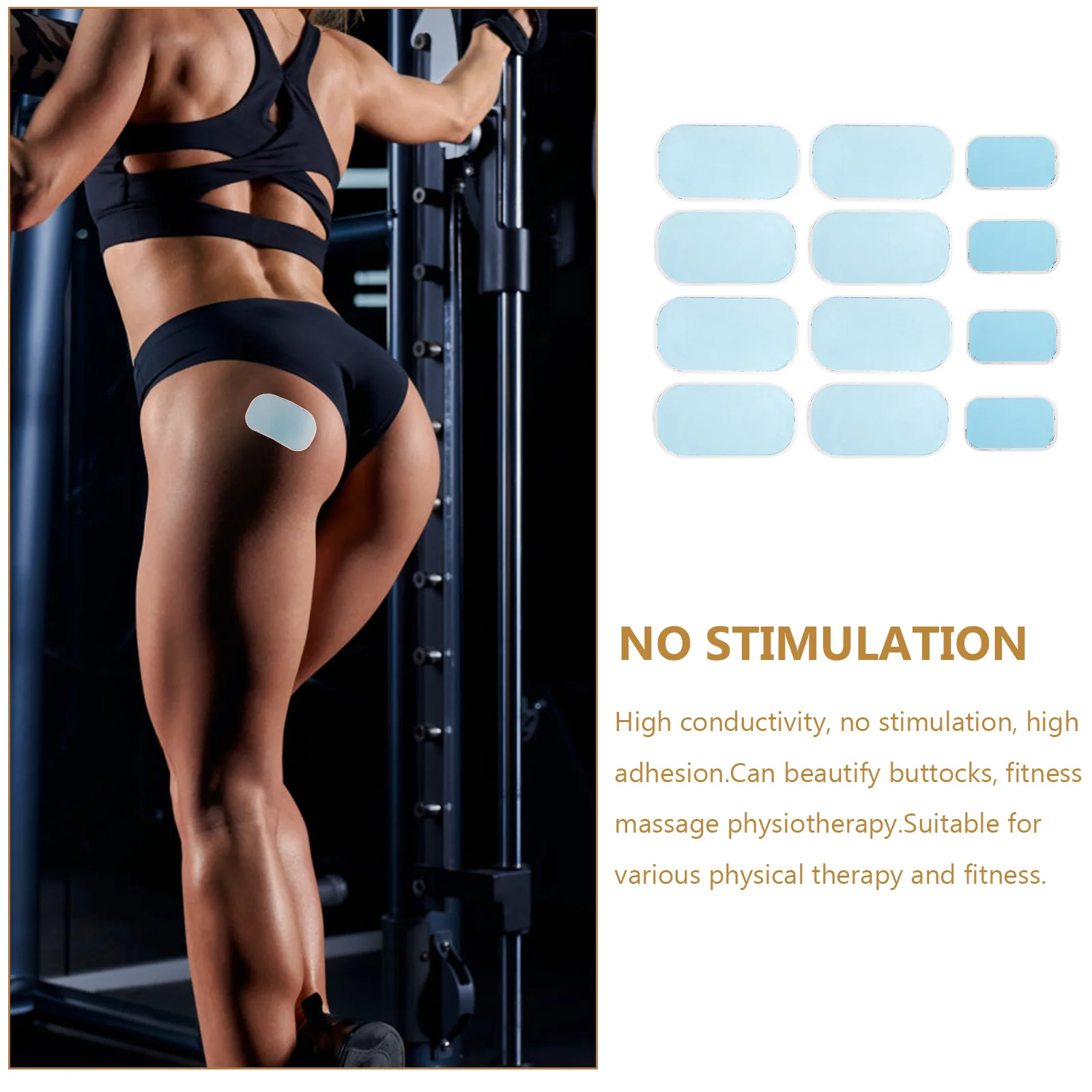 

12pcs Patch Hip Trainer Gel pads Supple Massage Fitness Patch Gels Pads Replacement Buttock Trainer Fitness Supply