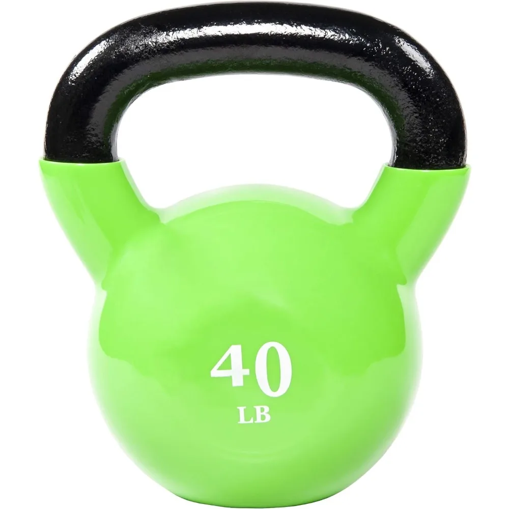 

Kettle Bell, Universal Colored Vinyl Coated Kettle, Weighing 5-50 Pounds, Wide Textured Handle, Non Slip Grip