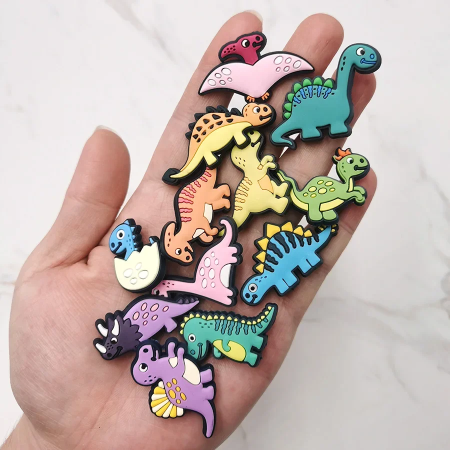 Novelty Cartoon Dinosaur Shoe Charms Accessories Funny DIY Shoes Upper Pins Decoration Sandals Buckle Kid X-mas Party Gift