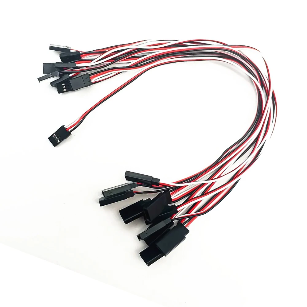 JR Plug Servo Extension Cables Male to Female - 5/10/20pcs 150mm/300mm/500mm 22AWG Copper Wire for RC Aircraft Helicopter Drone