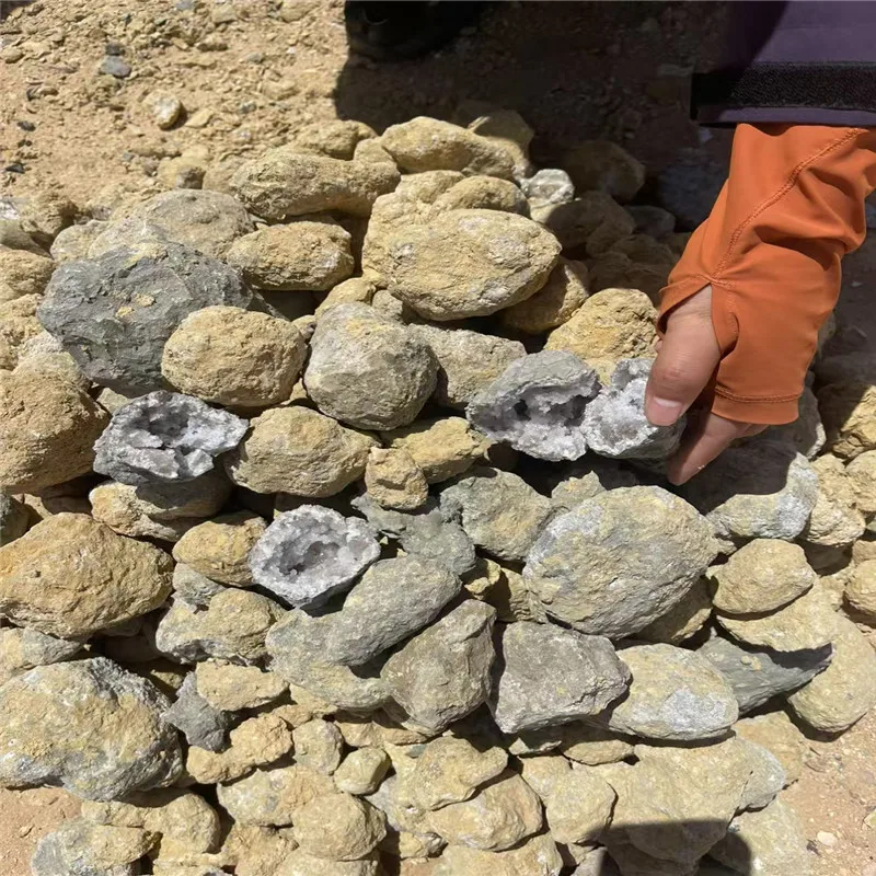 1000g  Unopened Natural Quartz Geode For Teaching And CollectionChips