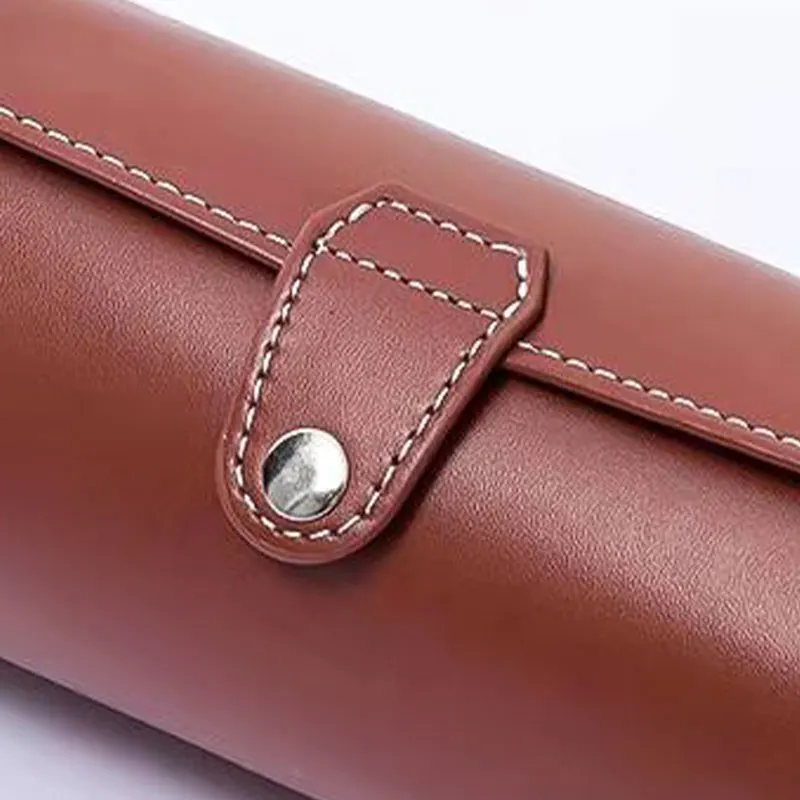 1PC PU Leather Roll Travel Watch Box 3 Grid Watches protezione antigraffio squisita scatola di immagazzinaggio del rotolo dell'orologio