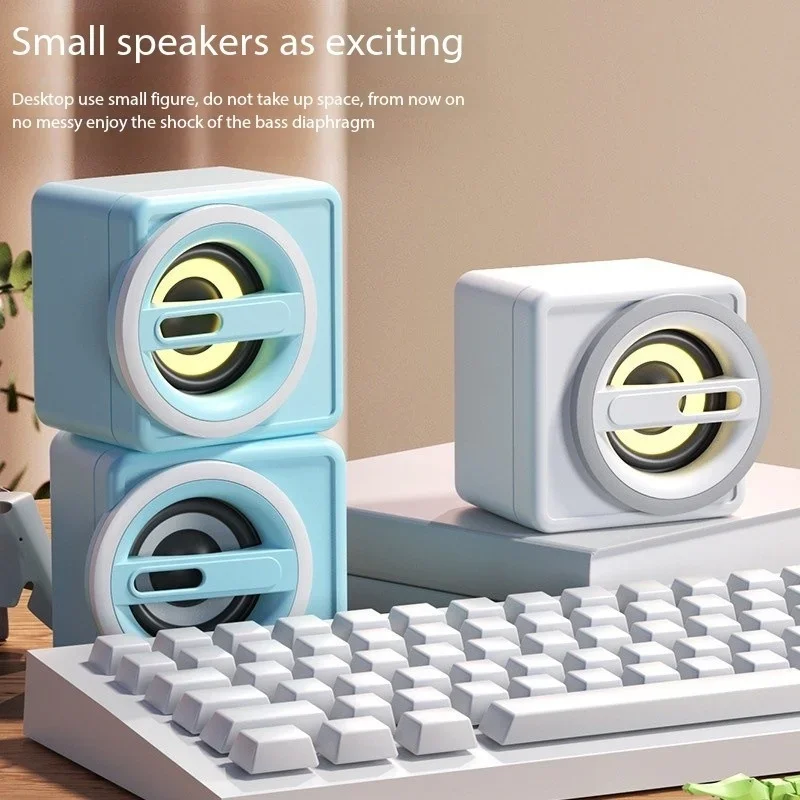 Bluetooth Speaker Soundbar Desktop Computer Notebook Wired Audio System with Bass and Volume Control for High-Quality Sound Box