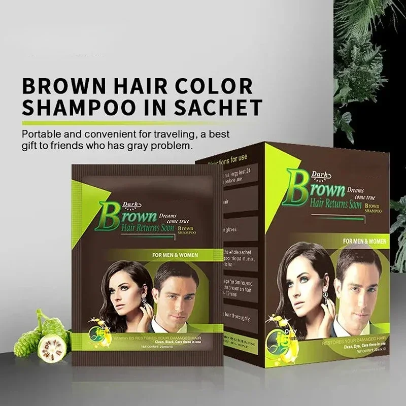 Natural Plant Black Hair Shampoo Hair Dye Make Dark Brown Grey White Darkening Shinny Color ,Promotion