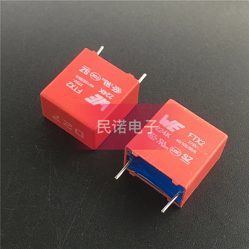 

100PCS/Safety regulation correction film capacitor 275V 0.22UF 275VAC 224 220NF pin pitch 10mm