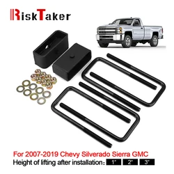 RiskTaker 1/2/3 Inch Rear Leveling Lift Kit for Chevy Silverado 2007-2019 GMC Sierra GM 1500 4WD 2WD