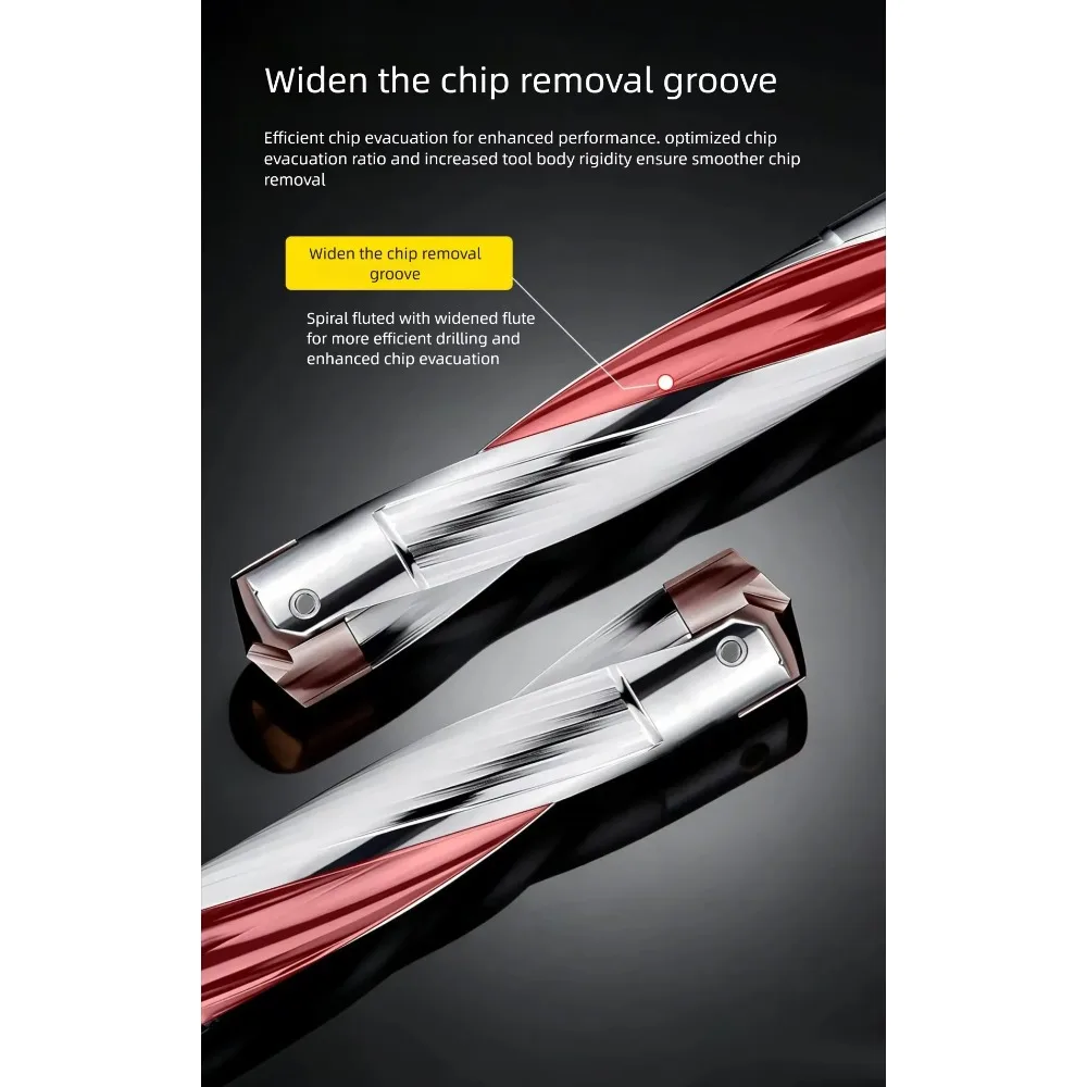 Internal‑Cooling Violent Drill Bit With 3D Deep‑Hole Drill Bar, Replaceable Blade Drill Bit for Metal CNC Machining