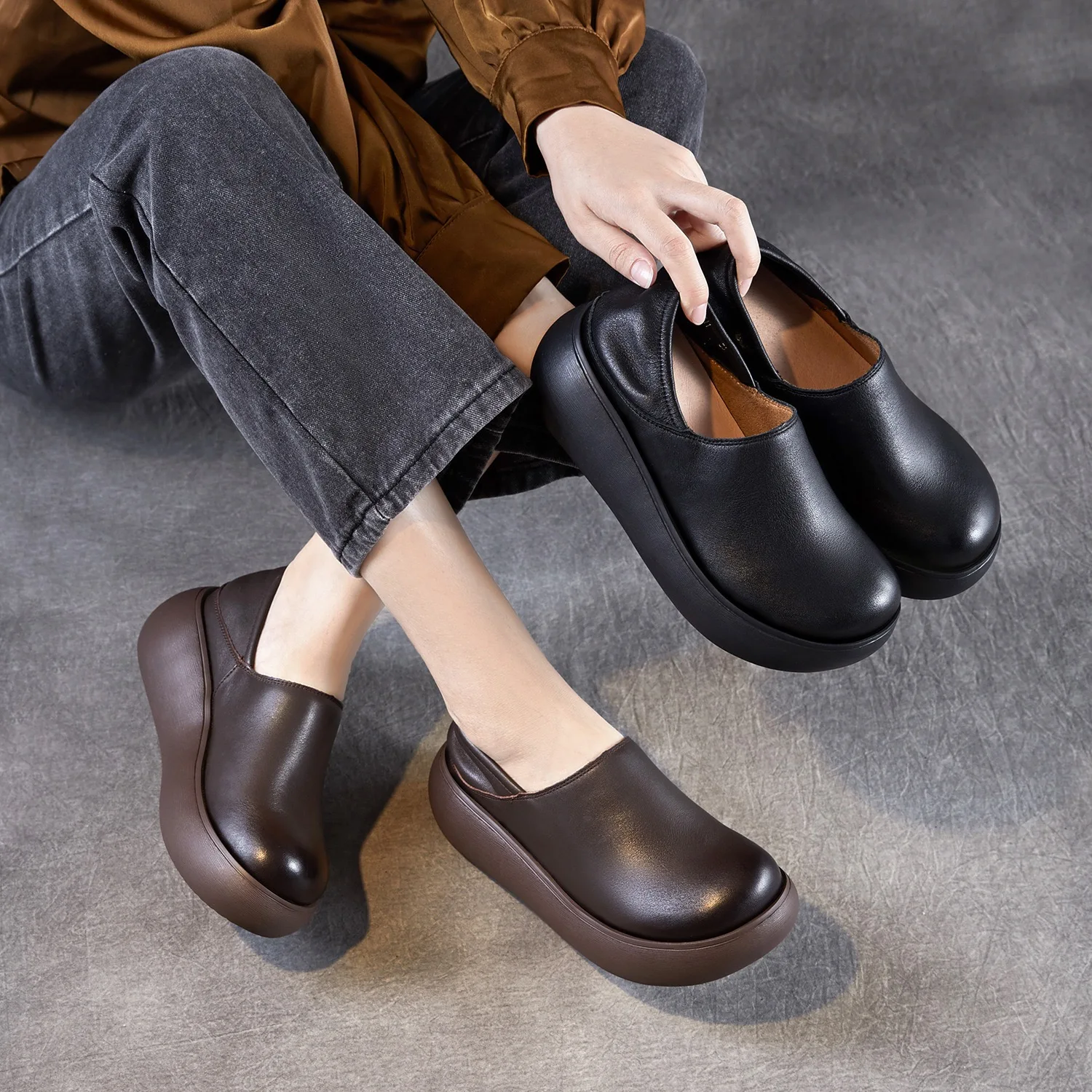 handmade-thi-heel-round-toe-casual-leather-single-oes-faionable-briti-sle-anti-slip-comfortable-for-autumn-wear