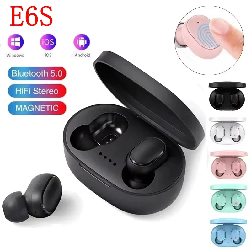 

TWS E6S Wireless Earphones Bluetooth 5.0 Headphones Waterproof Earbuds LED Display HD Stereo Bass Mic For Xiaomi iPhone Huawei