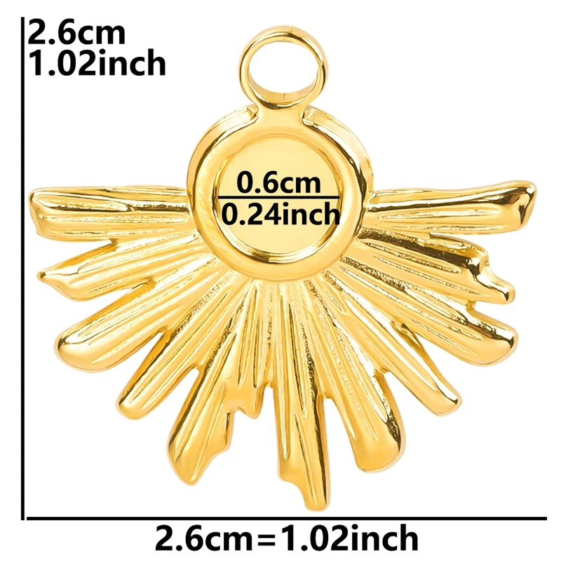 5pcs Gold Sun Charms for DIY Jewellery Making