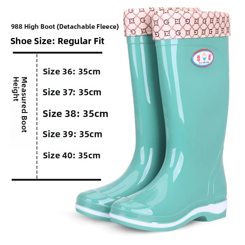 أحذية مطر رجالية طويلة الساق مبطنة بالفرو مضادة للانزلاق دافئة وأنيقة أحذية مائية للربيع والخريف أحذية طويلة ومتوسطة الساق #5