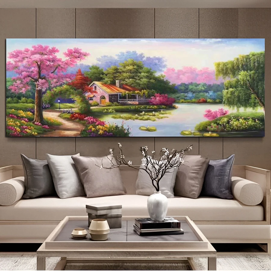 

Parks Scenery Houses Extra Large Size Diy Diamond Art Painting New Collection Landscape Cottage Full Mosaic Embroidery Picture
