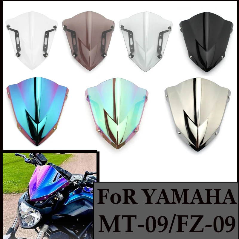 

For Yamaha MT07 FZ07 MT09 FZ09 14-up Motorcycle Front Windshield Visor Aerodynamic Windscreen Deflectors Spoiler Guard Protector