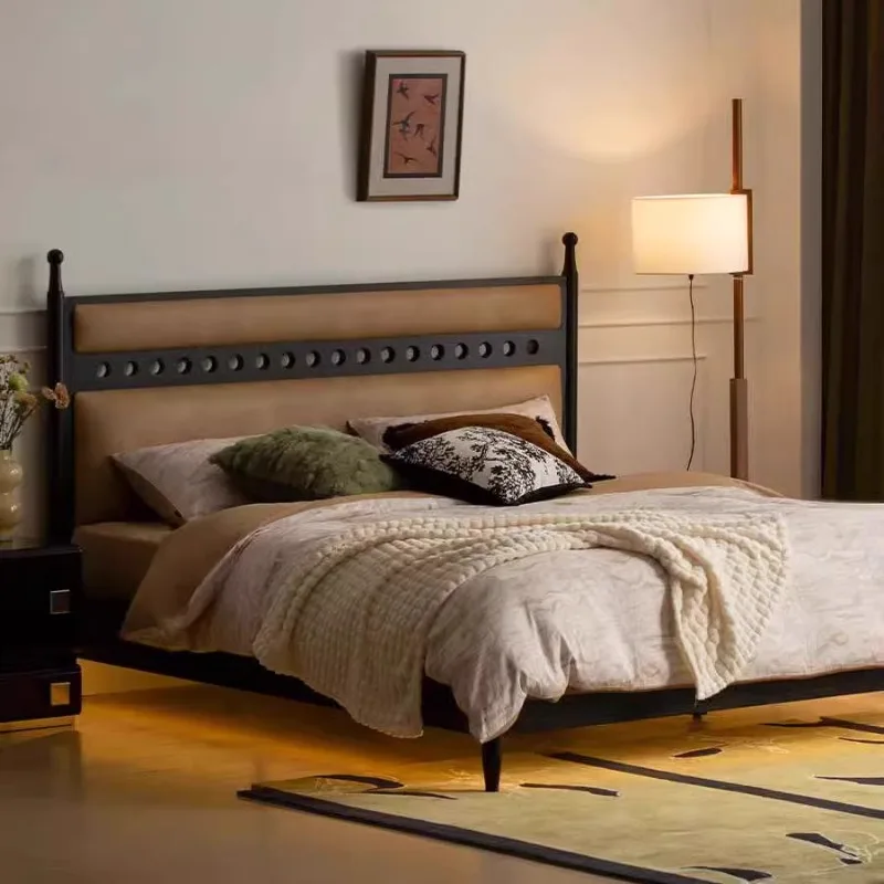 

French Retro Beds Frame Elegant Double Marriage Bedroom Beds Luxury Single Letti Matrimoniali Eleganti Bedroom Furniture