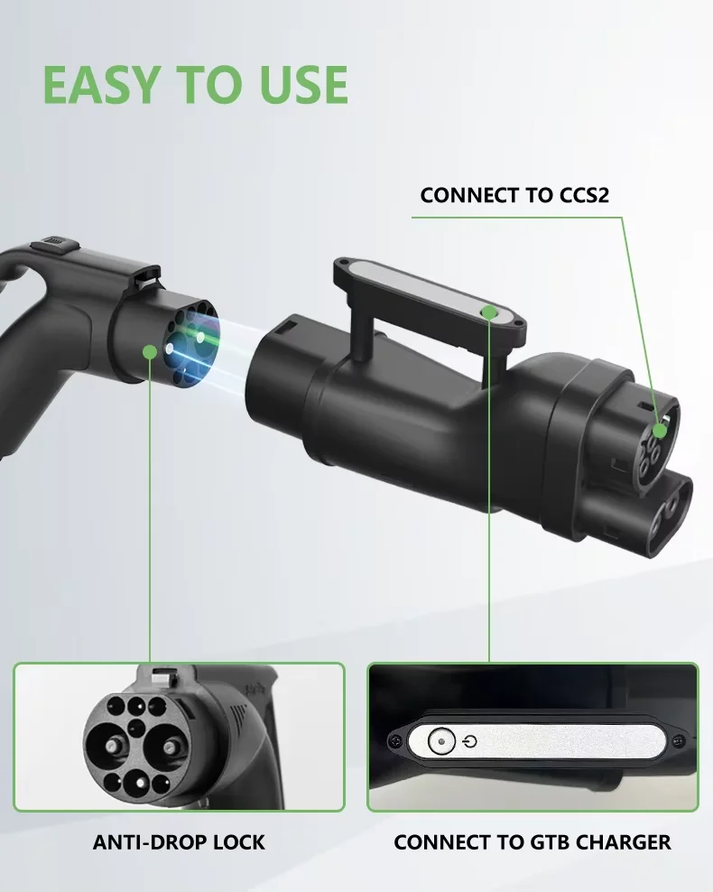 

New Energy Vehicle Parts Accessories Charging Station EV Socket GBT to CCS2 CCS 2 DC Charger Adapter