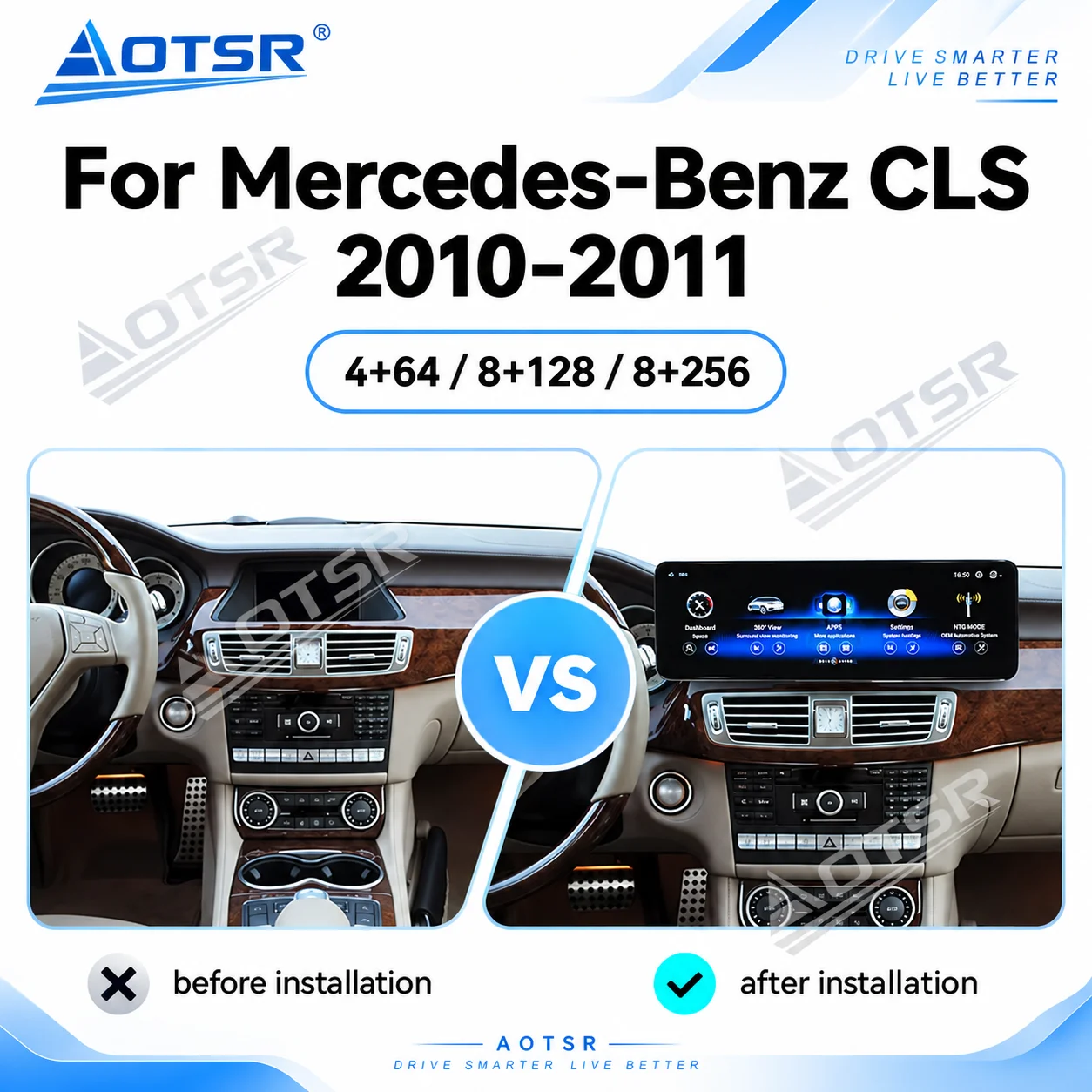 14.9‘’ For Mercedes-Benz CLS 2010-2021 Android 14.0 Car GPS Navigation Radio Multimedia Player HD Screen Instrument Head Unit