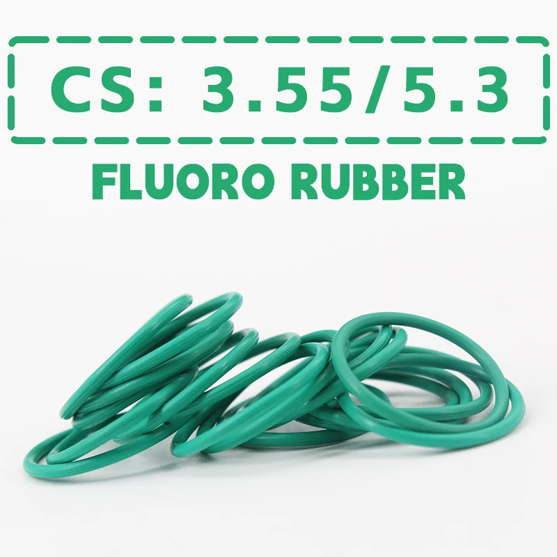 Thickness CS3.55/5.3mm Green FKM O-ring FPM Fluorine Rubber Sealing Gasket Rubber Washer Ring Wholesale In Specifications