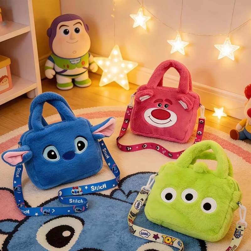 Disney Stitch Lotso，Minnie Mickey packaing,Plush,colorful,birthday gift,，for storing earphones small items Children's Day gifts