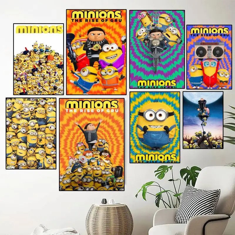 

Cartoon L-Lovely Cute M-Minions Cool POSTER Prints Wall Painting Bedroom Living Room Wall Sticker Small