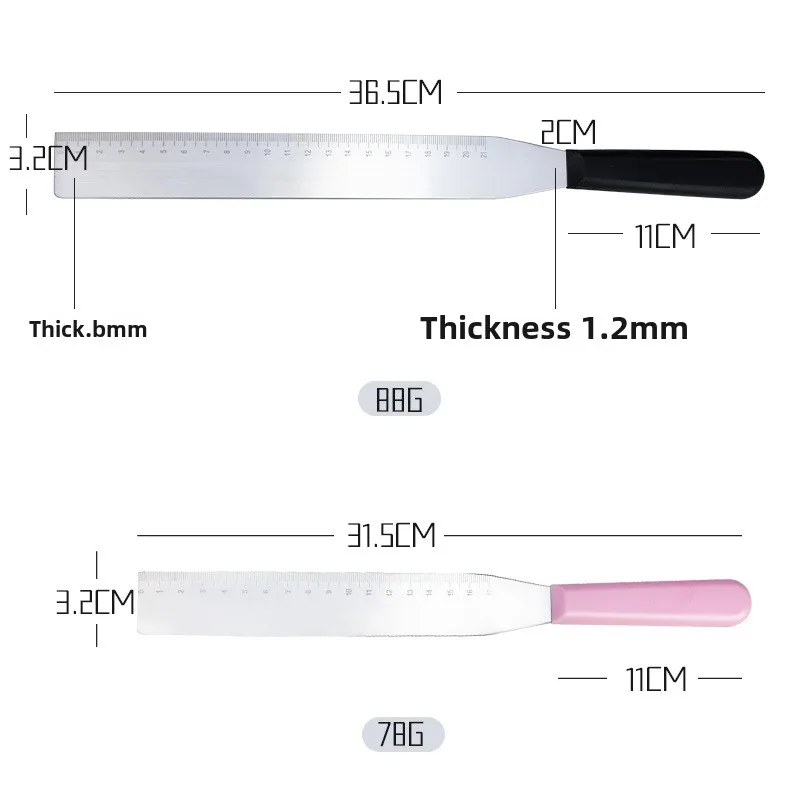 2PcsOne Large and One Small Graduated Right Angle Spatula Cake Cream Scraper Tool