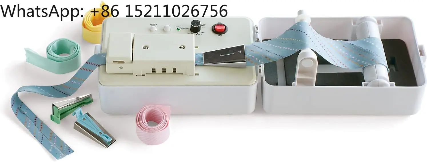 Electric Automatic Bias Tape Maker Machine 10X Faster High-Speed Fabric Binding Tool with 6-Size Tips for Sewing & Quilting