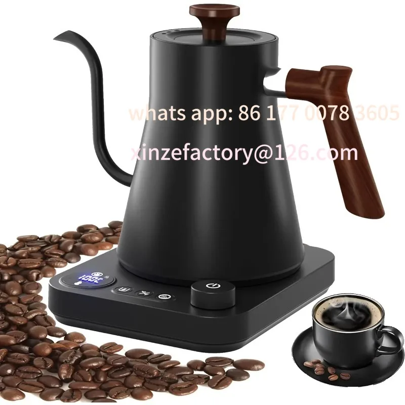Customizable Electric Gooseneck Kettle 900ML Hand Brew Coffee Pot Smart Teapot Temperature Control Pot Rapid Heating Kettle
