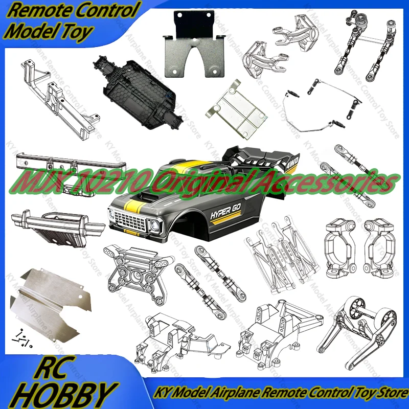 MJX 10210 Original Accessories Car Shell Metal Chassis Swing Arm Steering Cup C Seat Collision Prevention Anti Roll Bar Cvd Rc