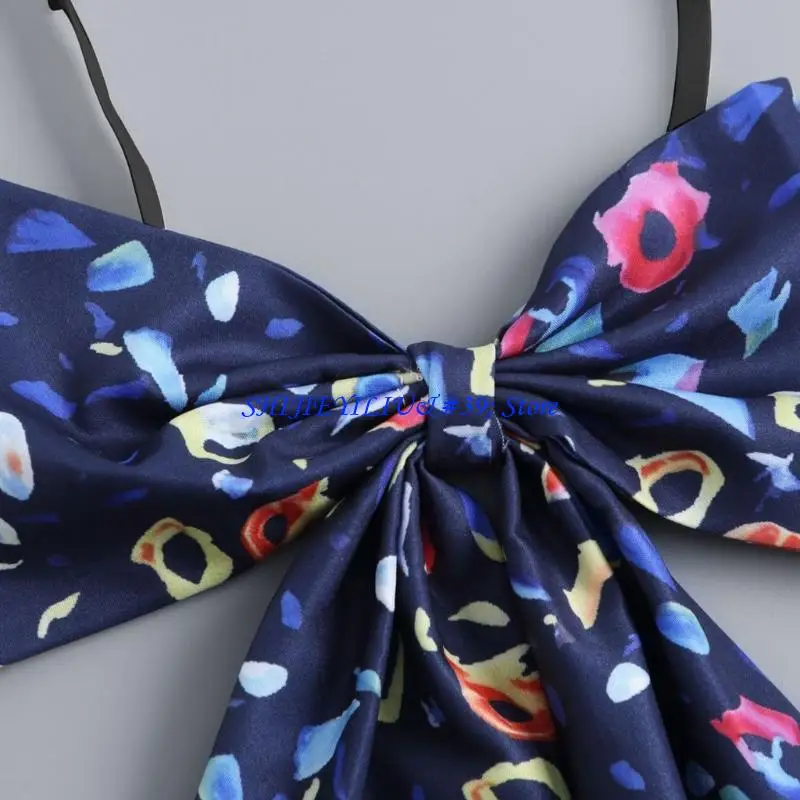 

E21F Luxury Necktie Collar Printed Removeable Collar For Office Women Outfit Enhancer