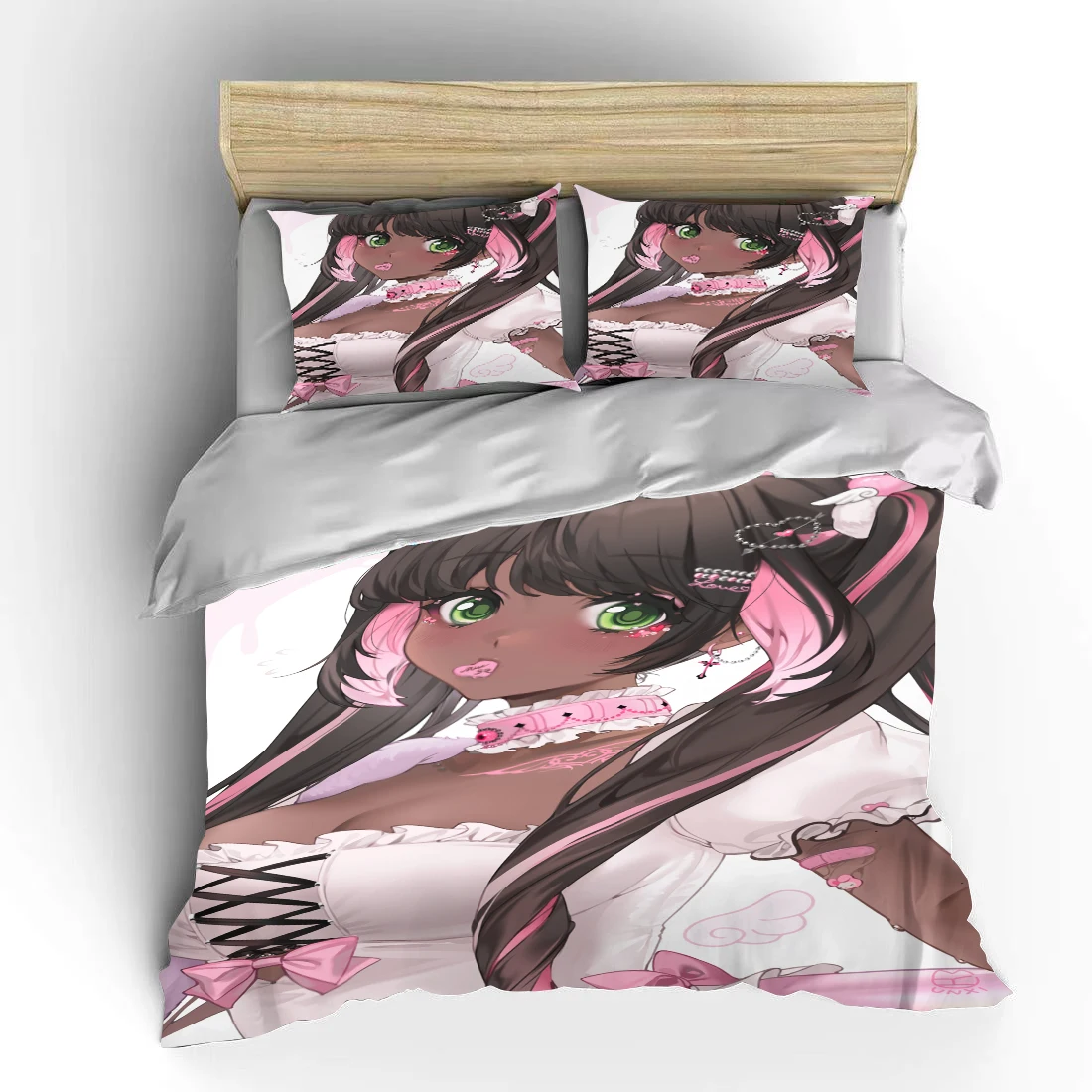 Imagem -06 - Japonês Anime Moon Double Bed Duvet Cover Conjuntos de Cama Europeus Têxteis Domésticos Fronhas de Luxo Conjuntos de Cama de Quarto