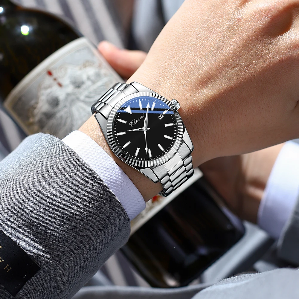CHENXI Luxe automatische mechanische horloges voor heren Merk zakelijk horloge Roestvrij stalen band Eenvoudige vrije tijd waterdichte klok