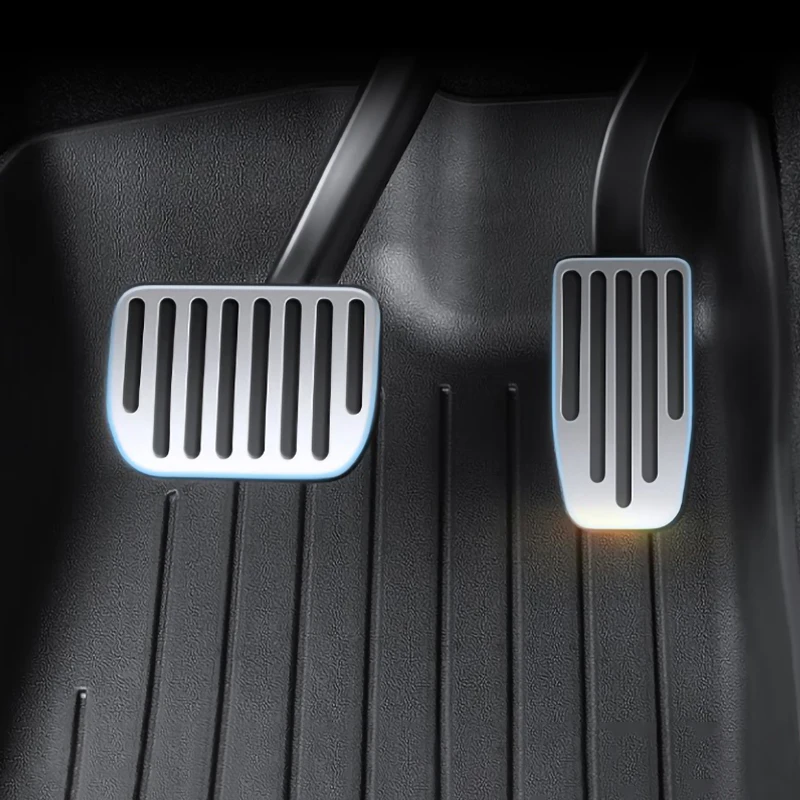 HUWEI 2021-2023 copri pedali per auto per Tesla Model 3 Y accessori Litchi Grain Anti-sAluminum freno acceleratore in lega