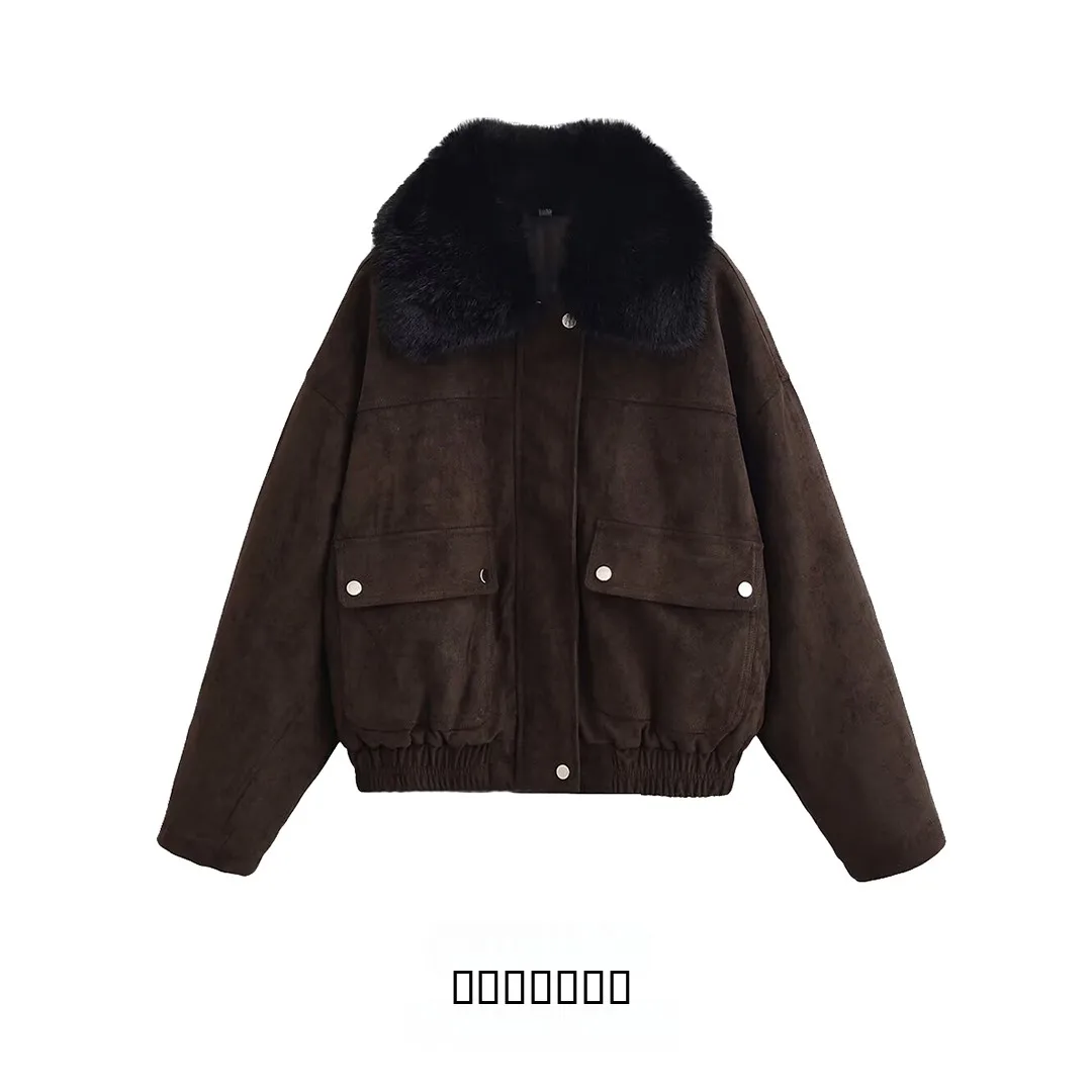 

Faionable Versatile Cotton Jaet with Fur Collar by KASLEAD Street Sle Long Sve Women's ort Outerwear Coat