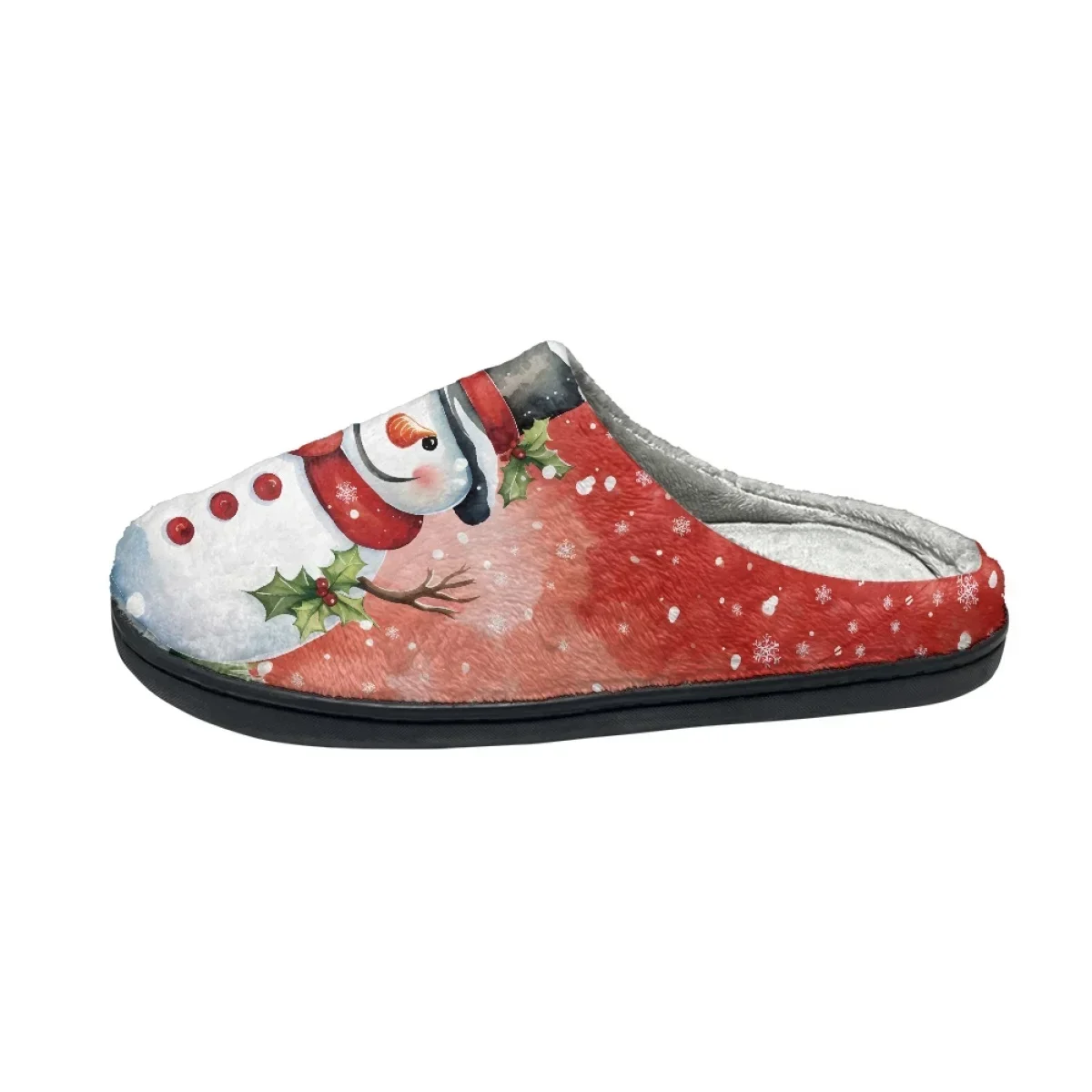 Zapatillas de casa cálidas de algodón para mujer, zapatos planos antideslizantes para dormitorio, diseño navideño, invierno, envío directo