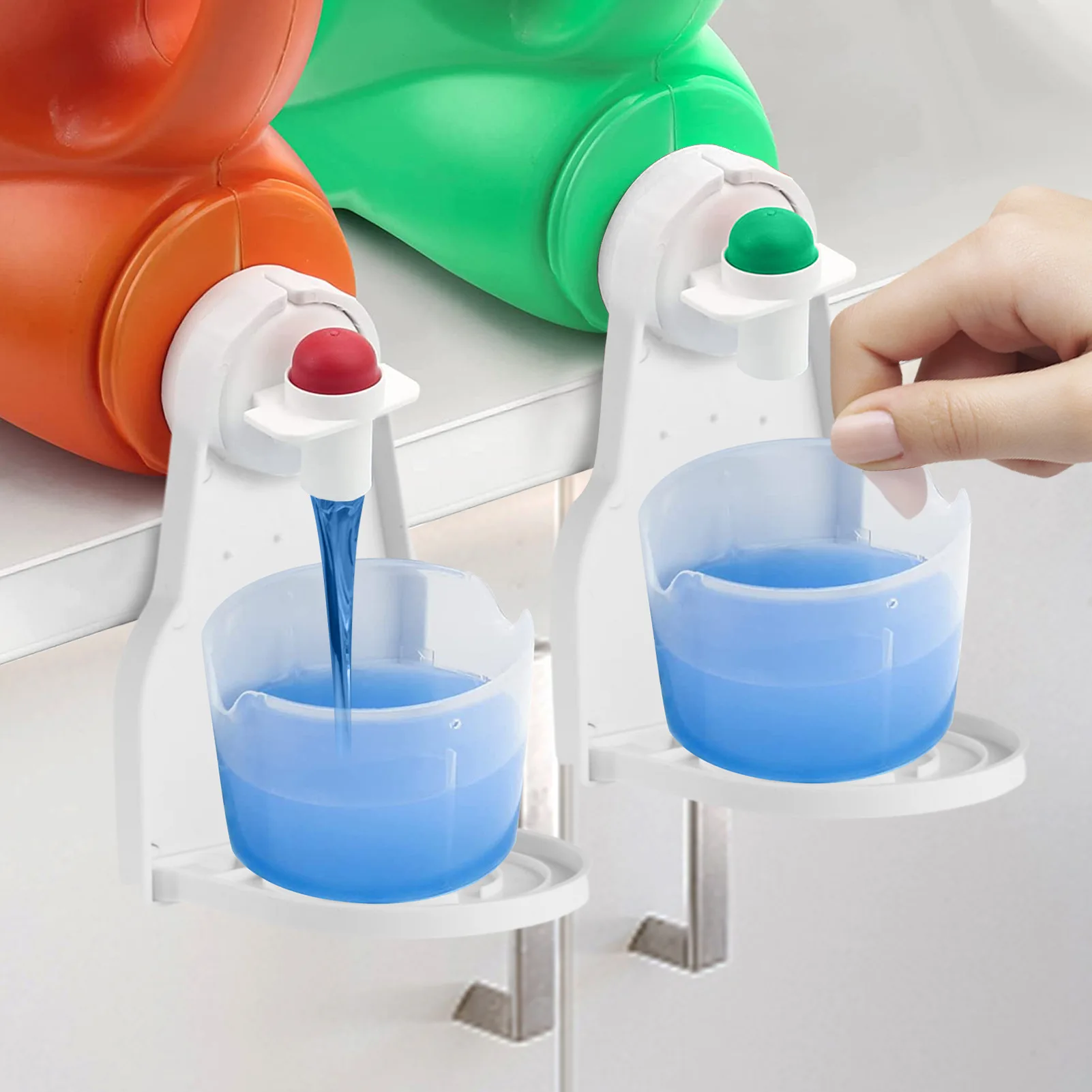 2 Pack Laundry Detergent Cup Holder Laundry Detergent Drip Catcher Detergent Dispenser prevent overflow Laundry liquid cup rack