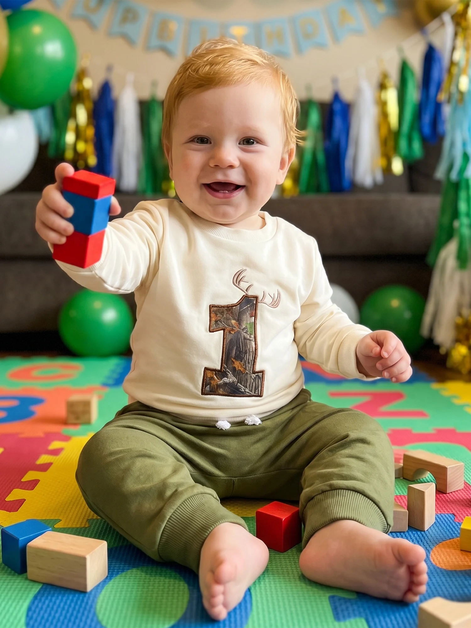 Outfit-Letter Letter-Embroidery-Sweatshirt Boy Baby Sweatshirt Boy Birthday Birthday Outfit High Quality