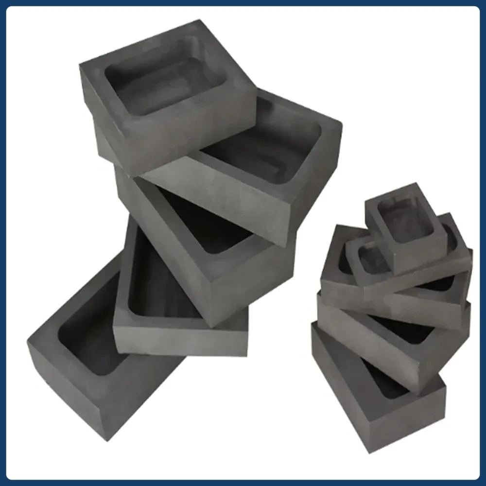 Non-stick Easy Demoulding Small Square Graphite Crucible Mold Molten carbon Casting Groove for Gold Silver Metal Ingot Mould