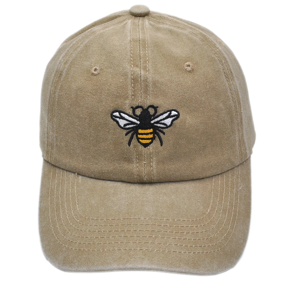 Bee Dad Hat Embroidered Distressed Baseball Cap Bumble Bee Hat Summer Lover Hats