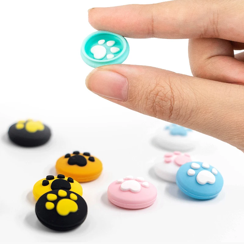 2PCS Nintendo Switch Cute Cat Claw Design Sakura Thumb Grip Caps Soft Silicone Cover Joystick Cap for NS Lite case Accessories
