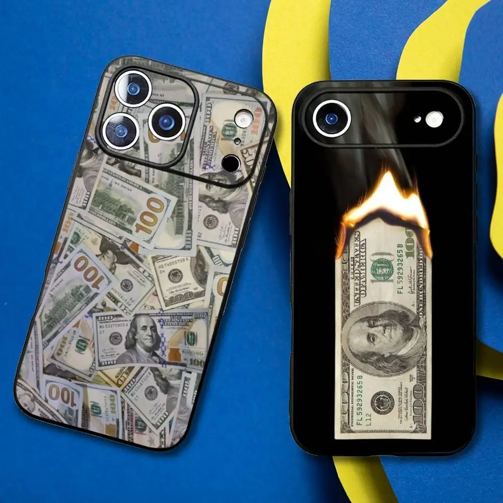 

Money 100 Dollars Phone Case For iPhone17,16,15,14,13,12,11 Plus,Pro Max Soft Black Cover