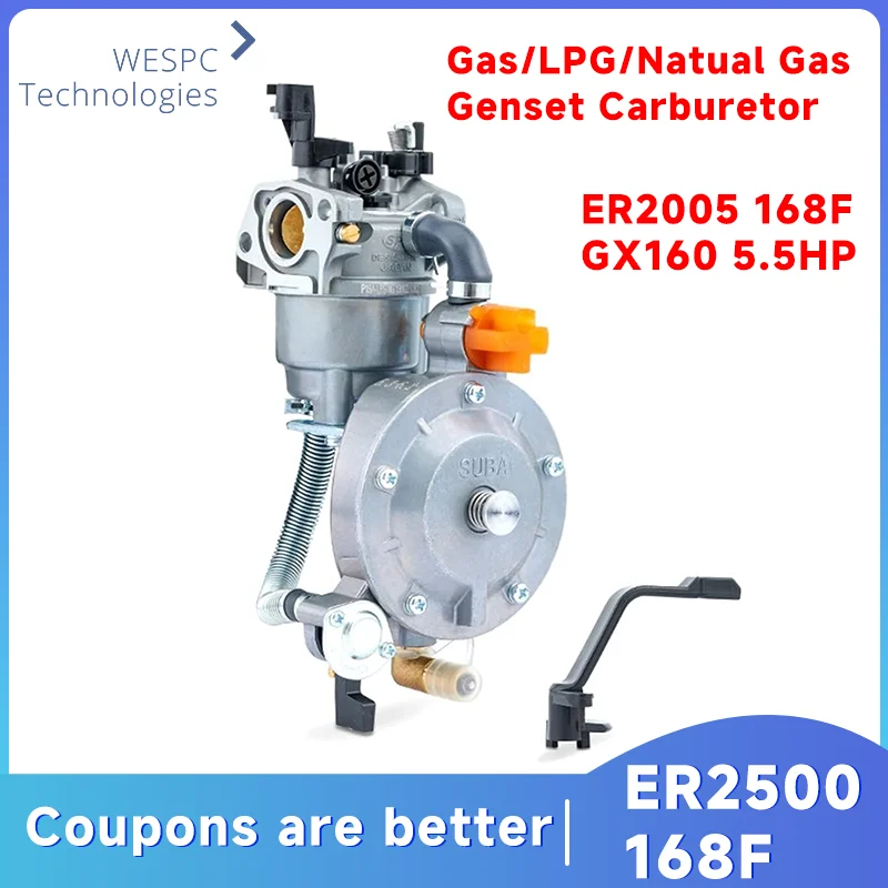 

ER2500 2KW 168F Engine Double Use LPG Manual Carburetor Fit For Gasoline Generator Parts Replacement Carburetor Carb