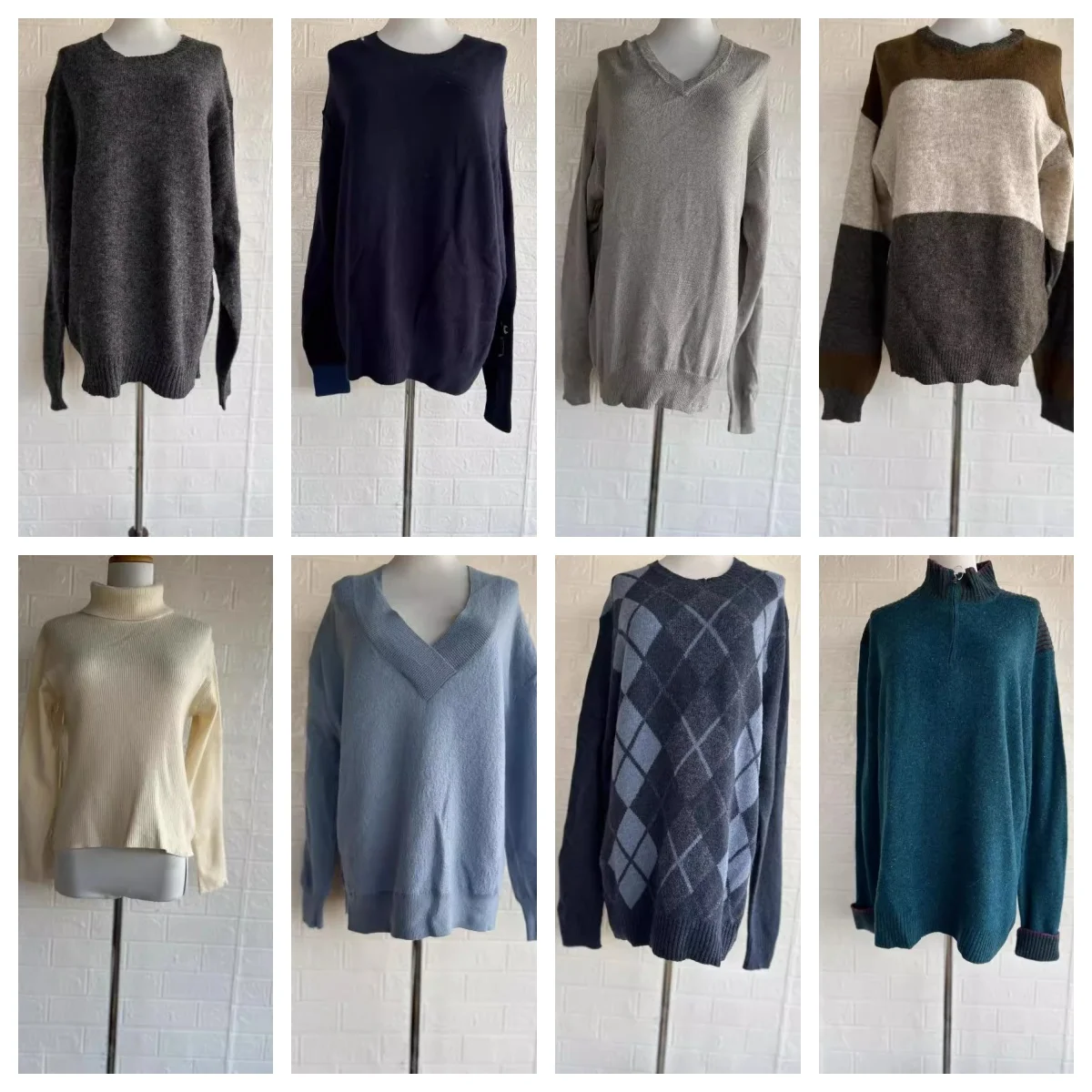 

Vintage Twist Knit Sweater n Forest System Nordic Fair Isle Eth Women's Long Sve High Collar Single Button