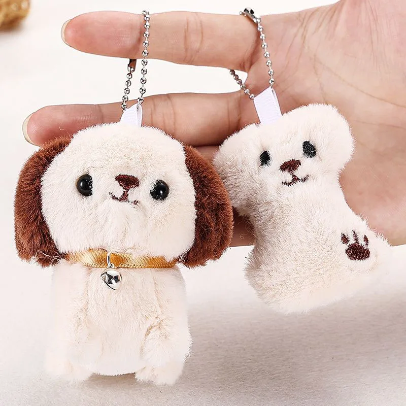 Lindo Llavero de Peluche Suave con Forma de Perro, Juguete de Peluche, Colgante para Bolso, Llavero para Coche, Pequeño Adorno para Regalo de Cumpleaños, Festivo o Uso Diario, Estilo Kawaii