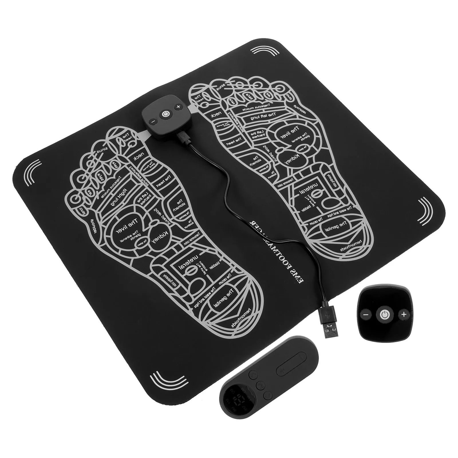 Cuscino per massaggio ai piedi Ricarica USB Massaggiatore elettrico per piedi 6 Manipolazioni di base 15 livelli di intensità Allevia il dolore muscolare