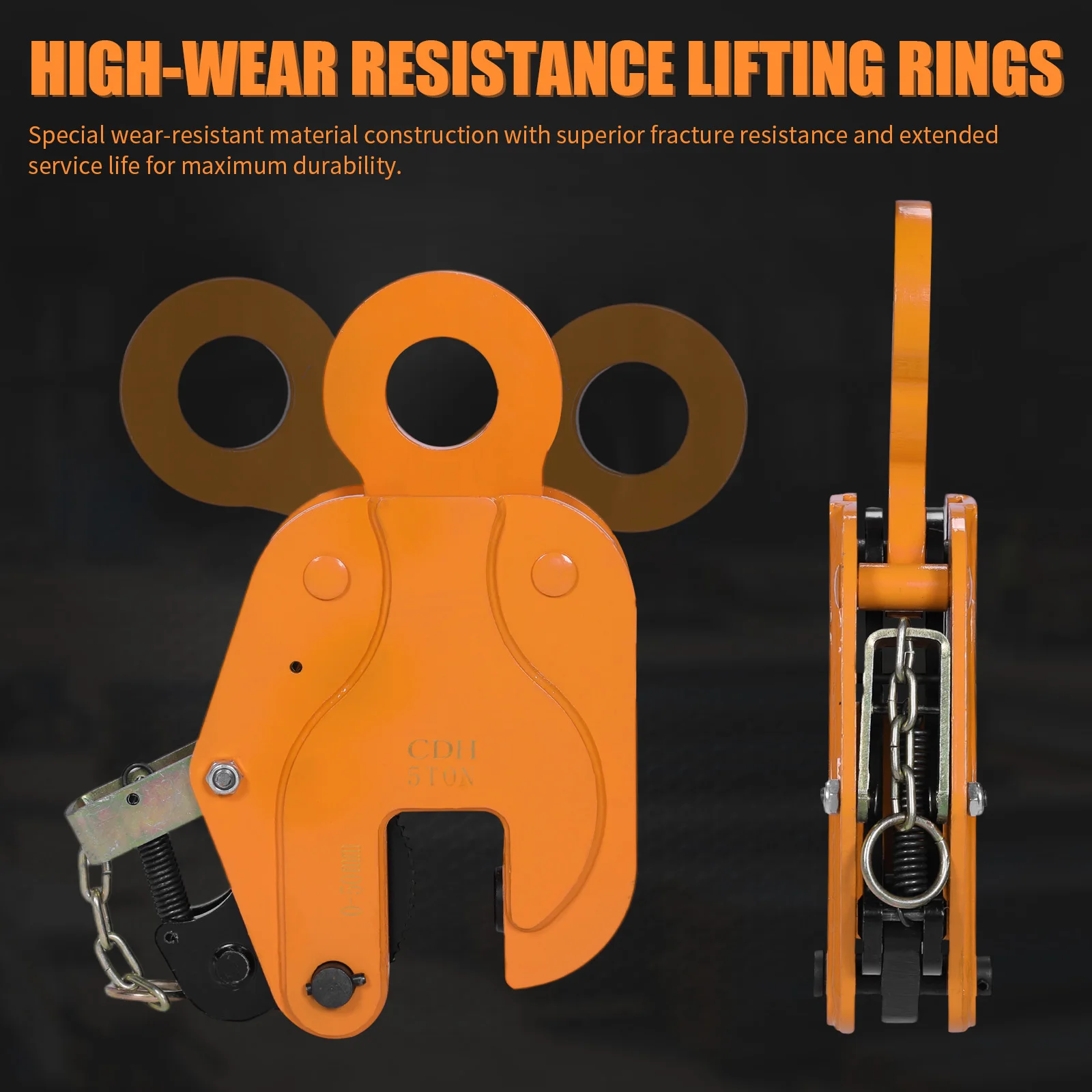 

Heavy Duty Steel Hoisting Hook Wear Resist Locking Plate Lifting Clips Anti-Slip for Industry Crane Home Business