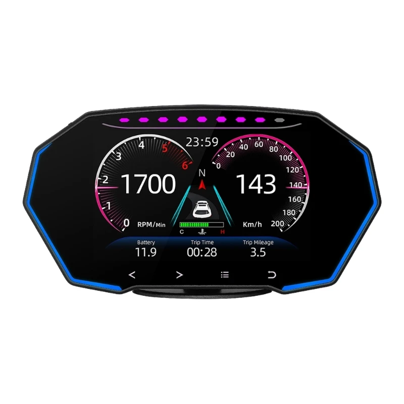 

HighDefinition HUD Car Head Up Display Overspeed Alarm Speedometer GPSHUD Digital Gauges Auto Fatigue Driving Reminder