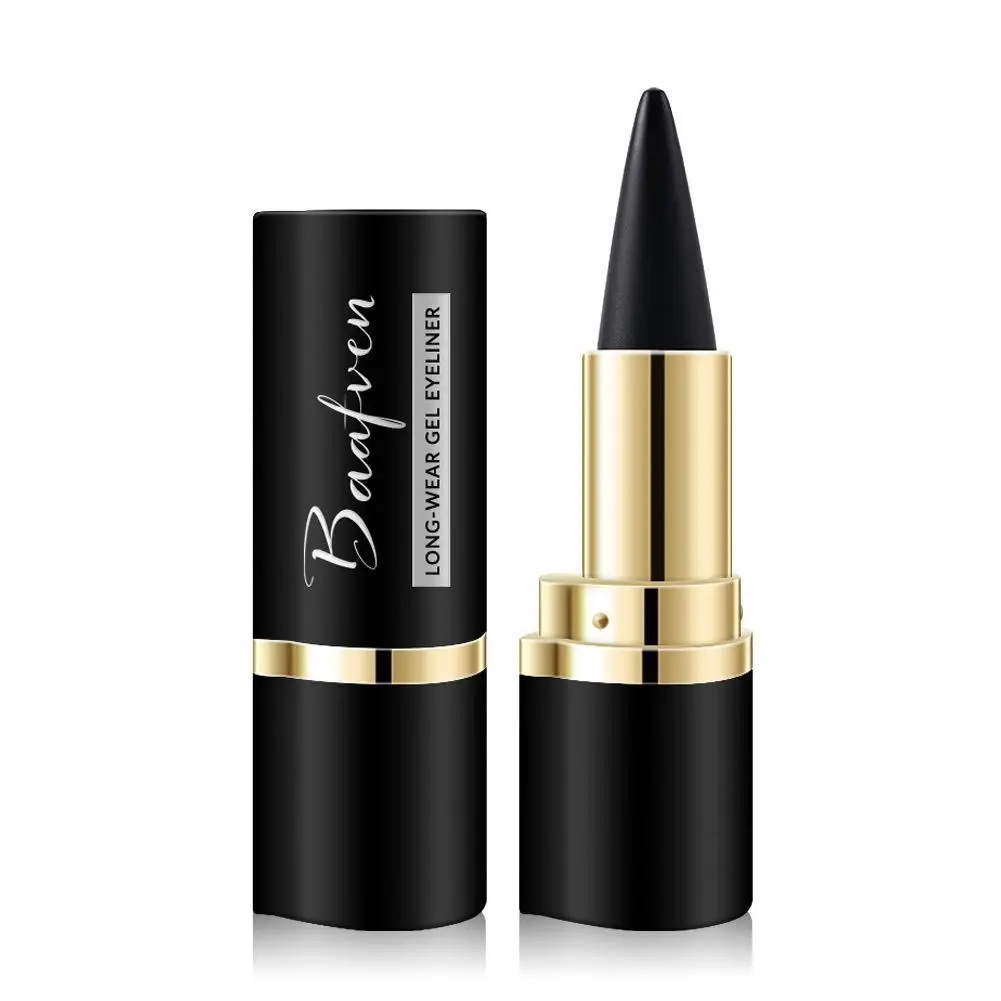 Lápiz labial de Tubo negro estilo cinta delineador de ojos negro duradero crema delineador de ojos de larga duración impermeable portátil Natural L6D2, 1PC