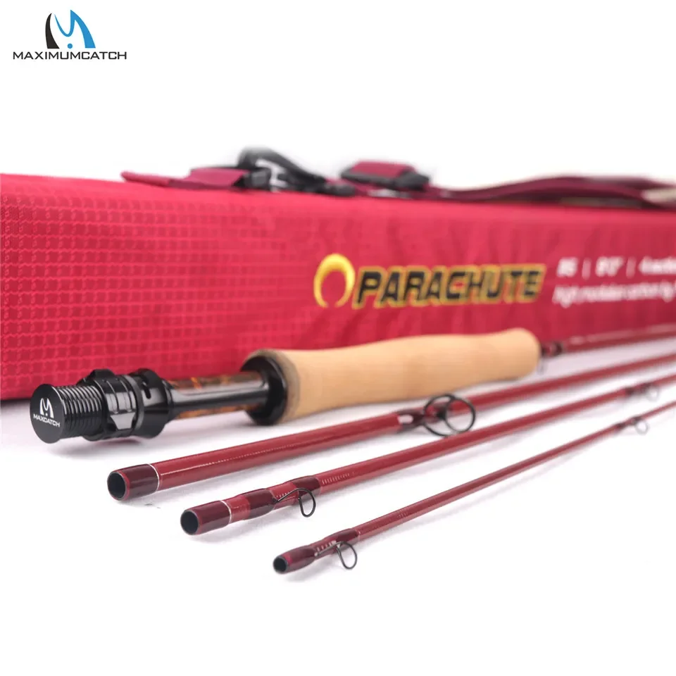 MAXIMUMCATCH Parachute Pro Fly Rod 9ft 5-8WT 4-Piece IM12 40T Carbon Ultralight Fast Action Freshwater Fly Fishing Rod