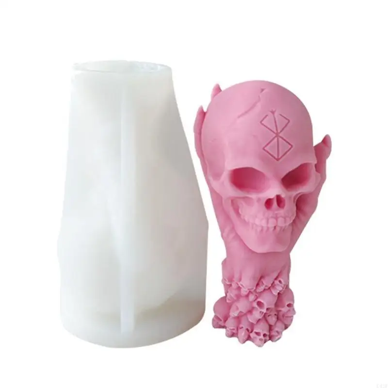 

K43F Soap Mould Skull Shaped Crafts Molds Silicone Material for DIY Soap