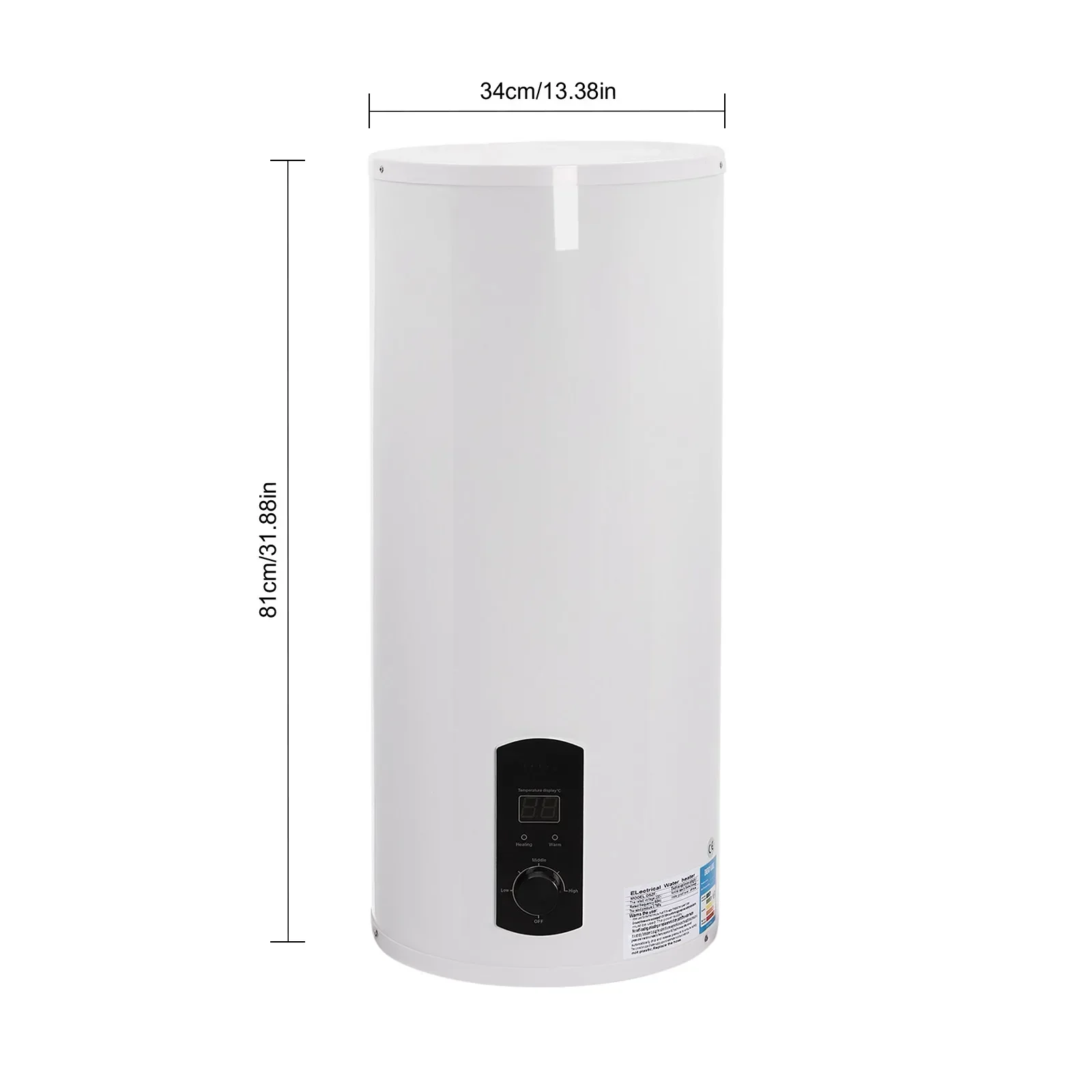 2KW verticale wandgemonteerde boiler, warmwaterboiler 80L/100L/120L, energiebesparend Max. 75 ° C, met lekbescherming
